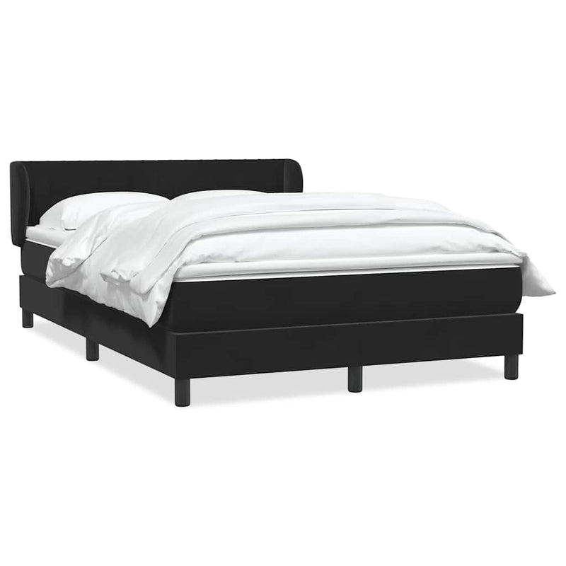 Pat box spring cu saltea, negru, 160x210 cm, catifea