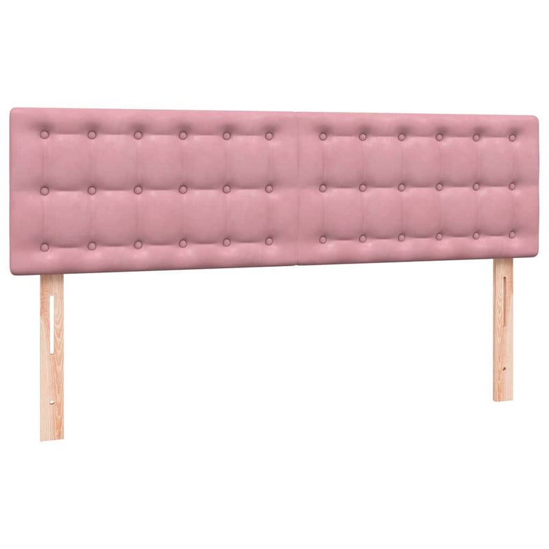 Pat box spring cu saltea, roz, 140x210 cm, catifea