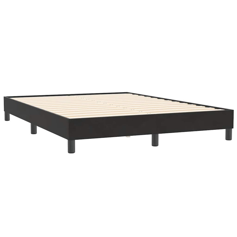 Pat box spring cu saltea, negru, 160x210 cm, catifea