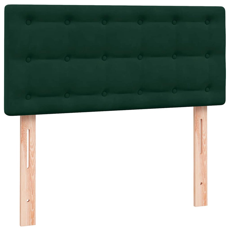 Pat box spring cu saltea, verde închis, 80x220 cm, catifea