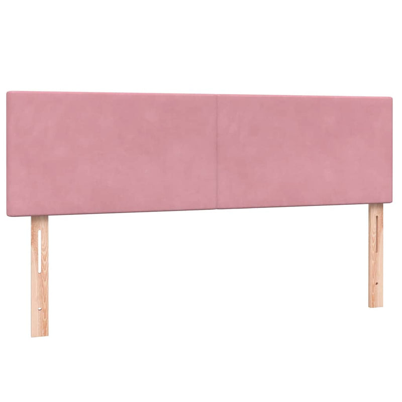 Pat box spring cu saltea, roz, 140x220 cm, catifea