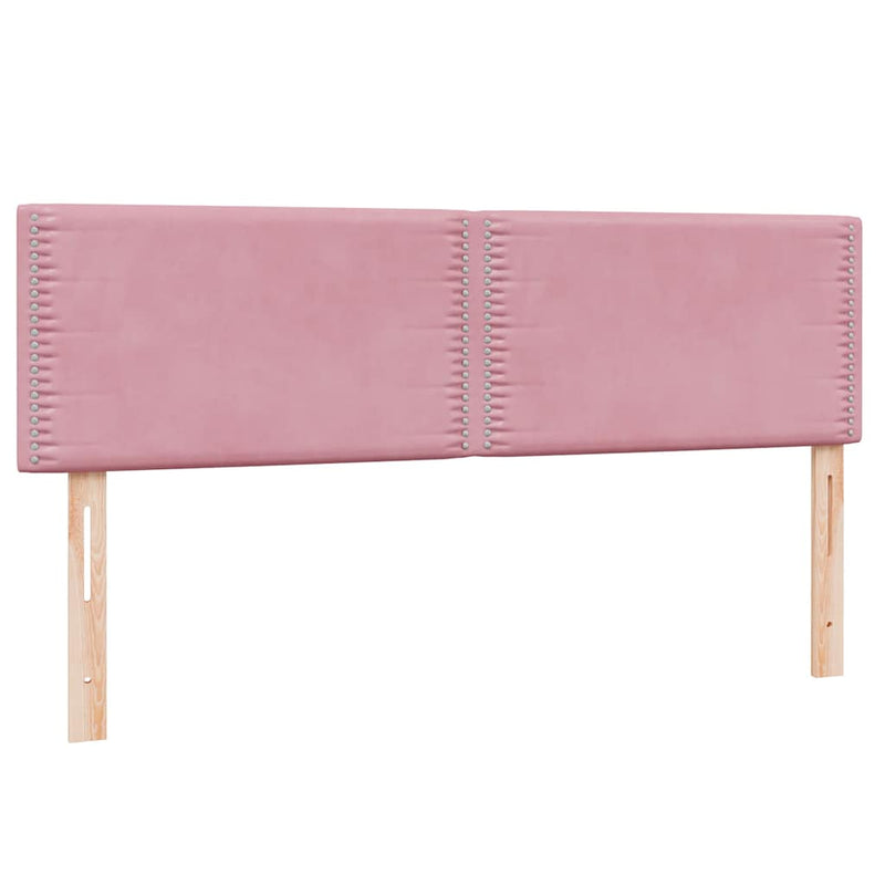 Pat box spring cu saltea, roz, 160x210 cm, catifea
