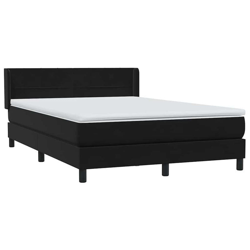 Pat box spring cu saltea, negru, 160x210 cm, catifea