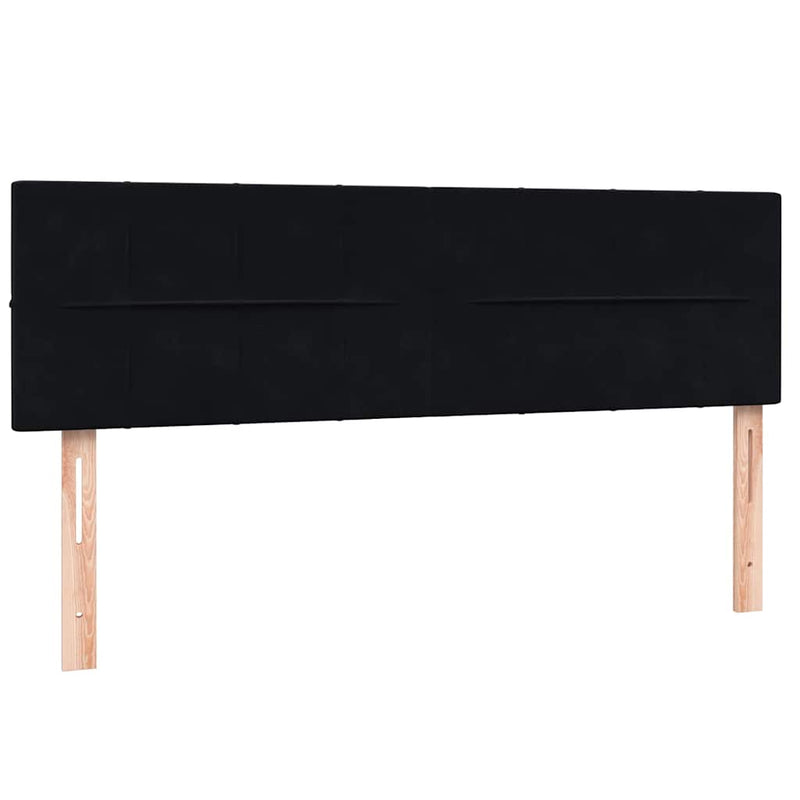 Pat box spring cu saltea, negru, 160x210 cm, catifea