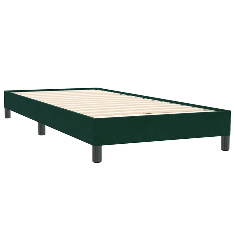 Pat box spring cu saltea, verde închis, 80x220 cm, catifea
