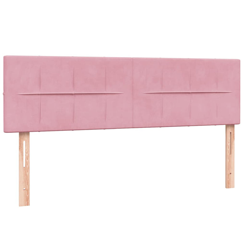Pat box spring cu saltea, roz, 160x220 cm, catifea