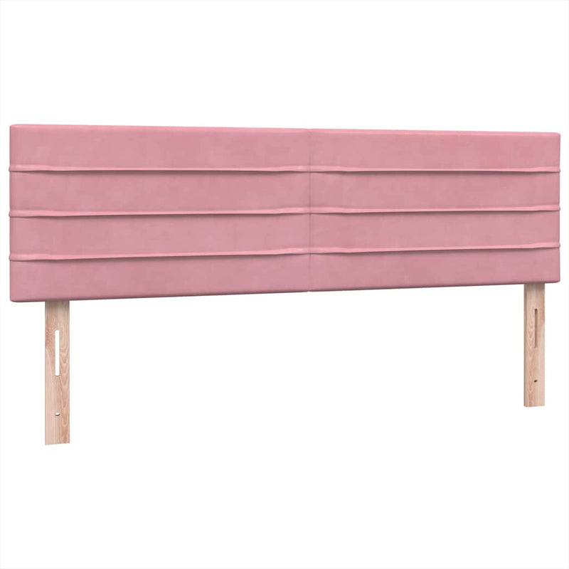 Pat box spring cu saltea, roz, 140x220 cm, catifea