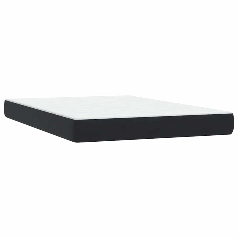 Pat box spring cu saltea, negru, 160x210 cm, catifea