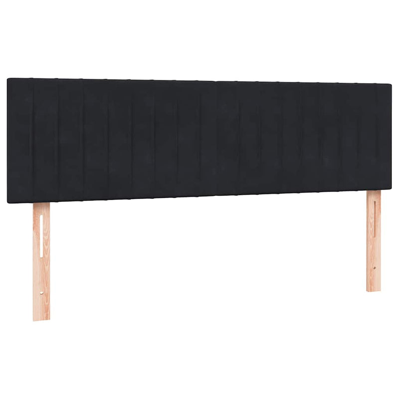 Pat box spring cu saltea, negru, 160x210 cm, catifea