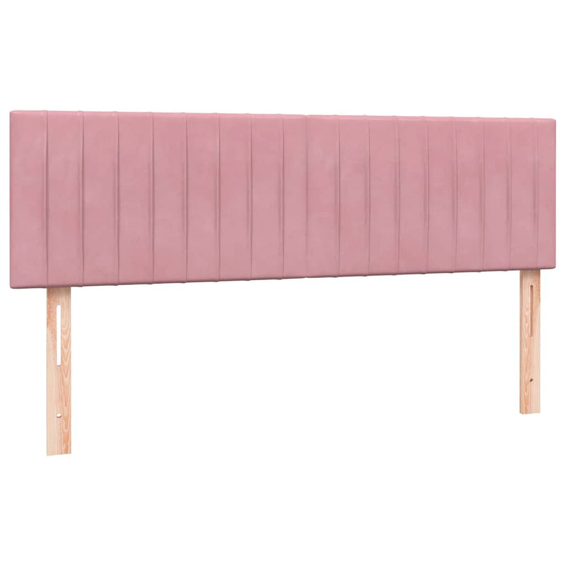Pat box spring cu saltea, roz, 140x220 cm, catifea