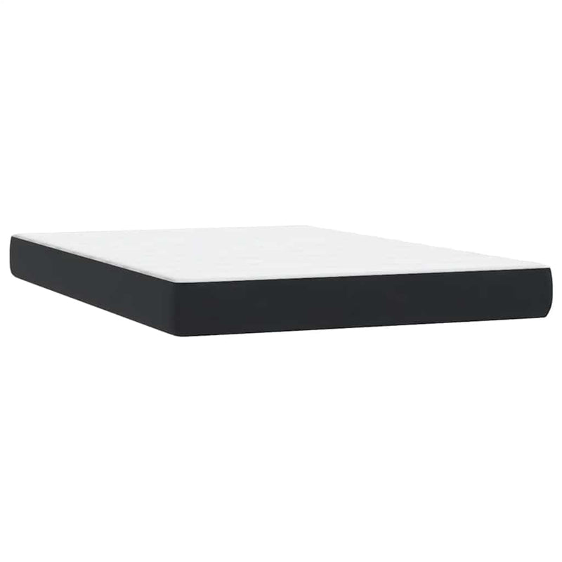 Pat box spring cu saltea, negru, 160x210 cm, catifea
