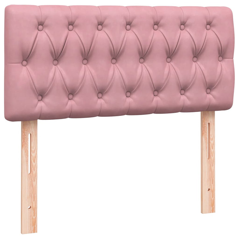 Pat box spring cu saltea, roz, 80x220 cm, catifea