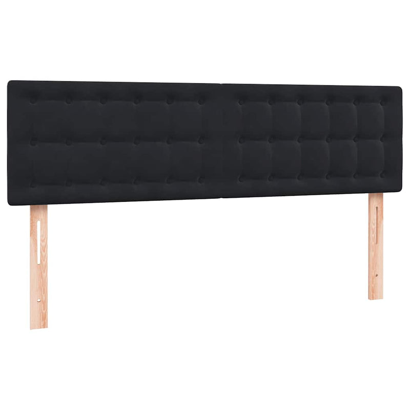 Pat box spring cu saltea, negru, 160x210 cm, catifea