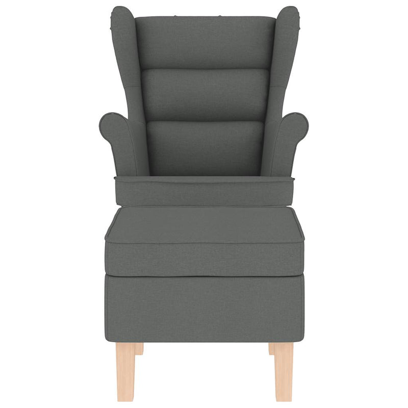 Scaun balansoar cu taburet, gri închis, textil