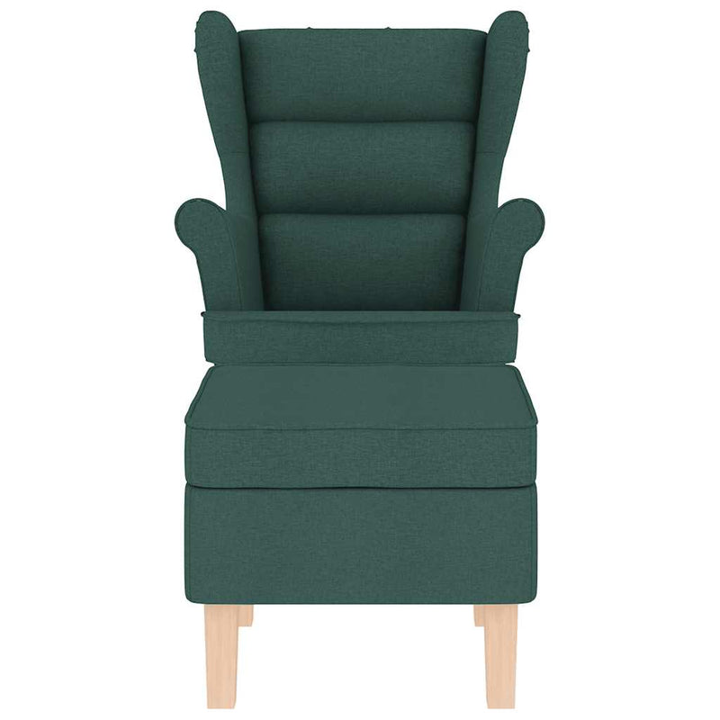 Scaun balansoar cu taburet, verde închis, textil