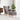 Scaun balansoar cu taburet, gri taupe, material textil