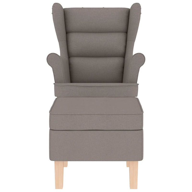 Scaun balansoar cu taburet, gri taupe, material textil