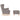 Scaun balansoar cu taburet, gri taupe, material textil