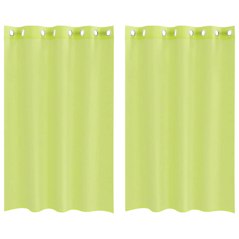 Perdele Voile cu Oelii 2 buc Verde măr 140x175 cm