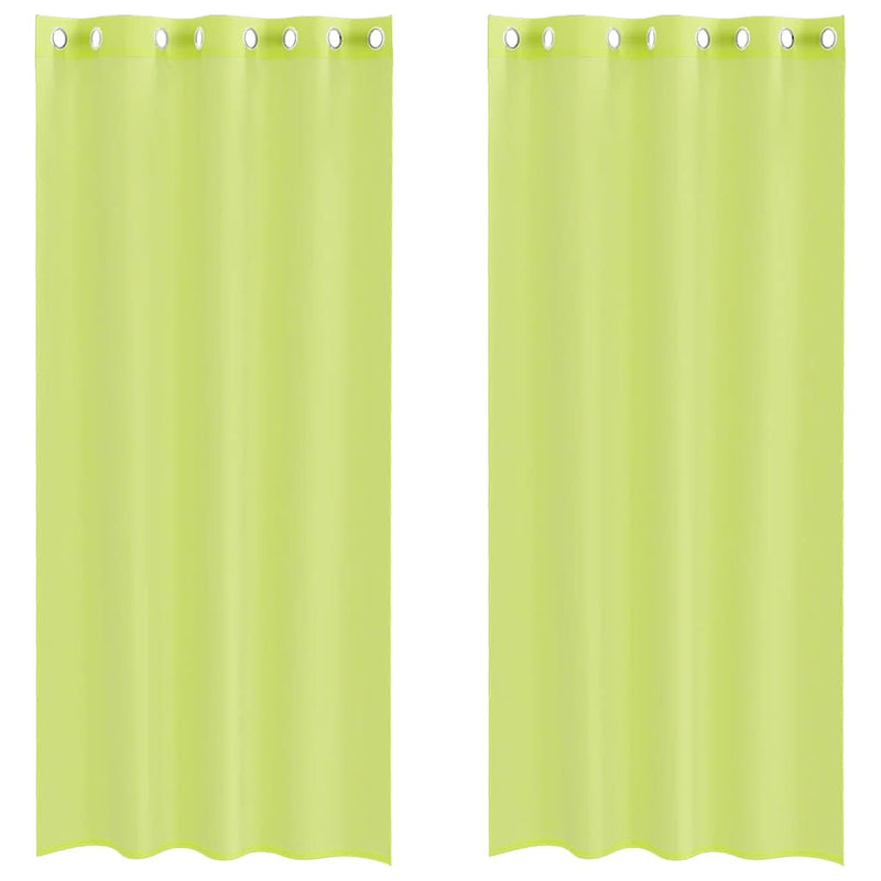 Perdele Voile cu Oelii 2 buc Verde măr 140x245 cm