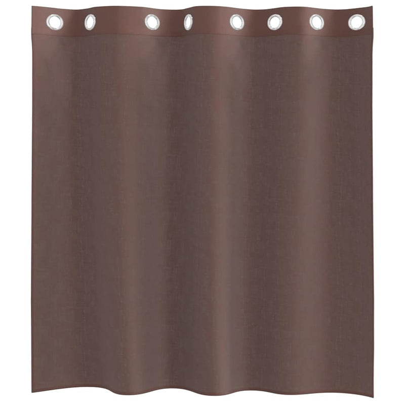 Perdele Voile cu Oelii 2 buc Maro 140x140 cm