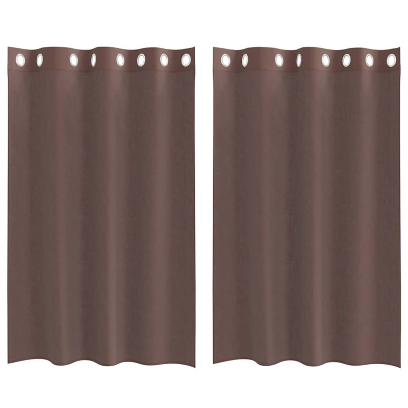 Perdele Voile cu Oelii 2 buc Maro 140x175 cm