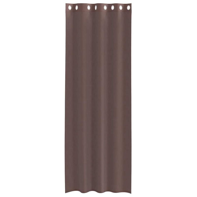 Perdele Voile cu Oelii 2 buc Maro 140x300 cm