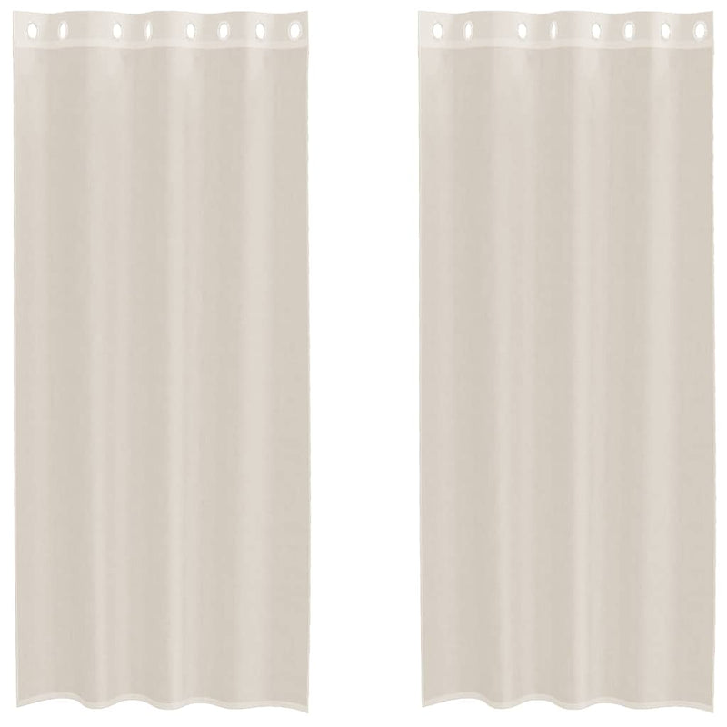 Perdele Voile cu Oeli 2 buc Crem 140x245 cm