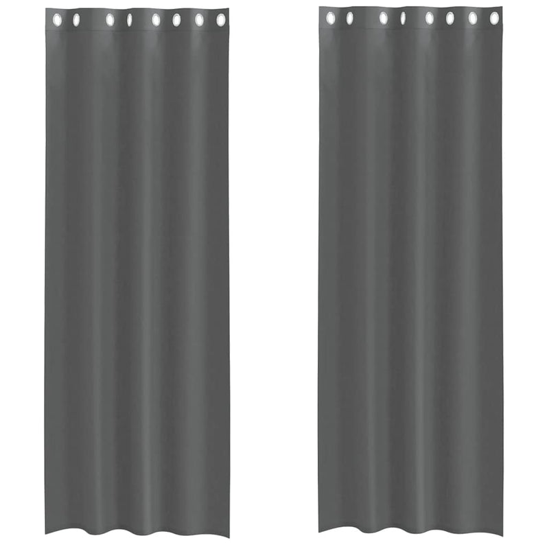 Perdele Voile cu Oelii 2 buc Gri Inchis 140x300 cm