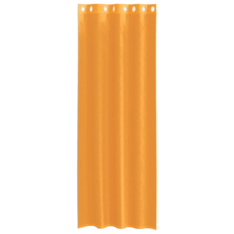 Perdele Voile cu Oeli 2 buc Portocaliu 140x260 cm
