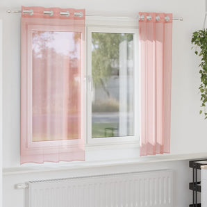 Perdele Voile cu Oelii 2 buc Roz 140x175 cm