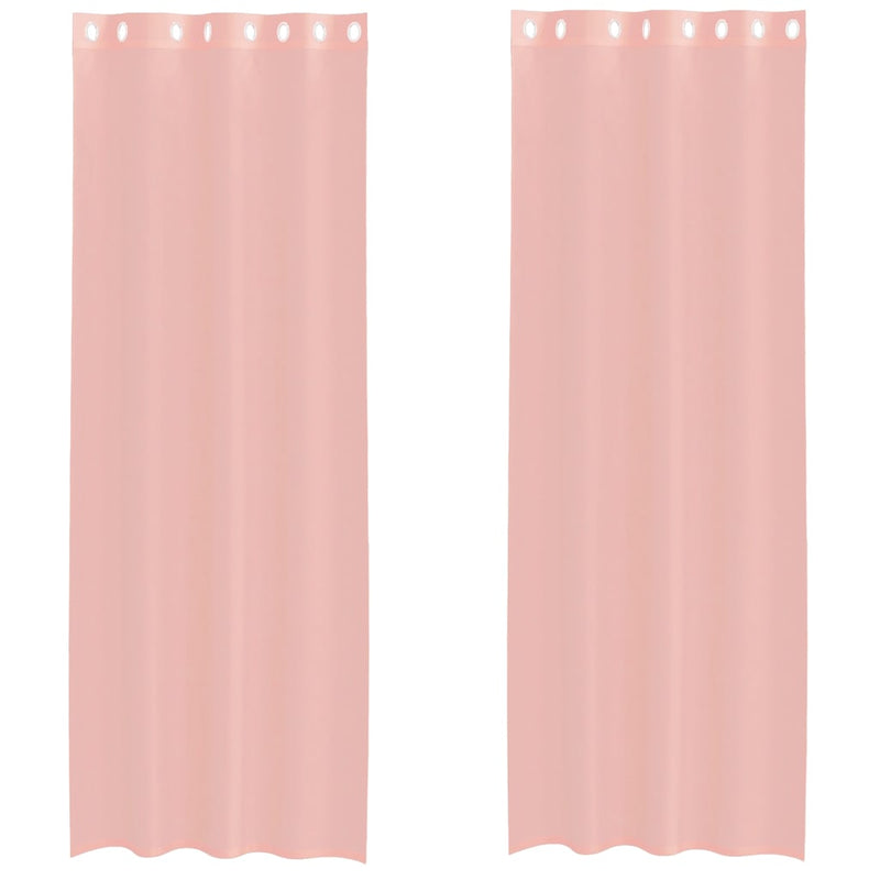 Perdele Voile cu Oelii 2 buc Roz 140x260 cm