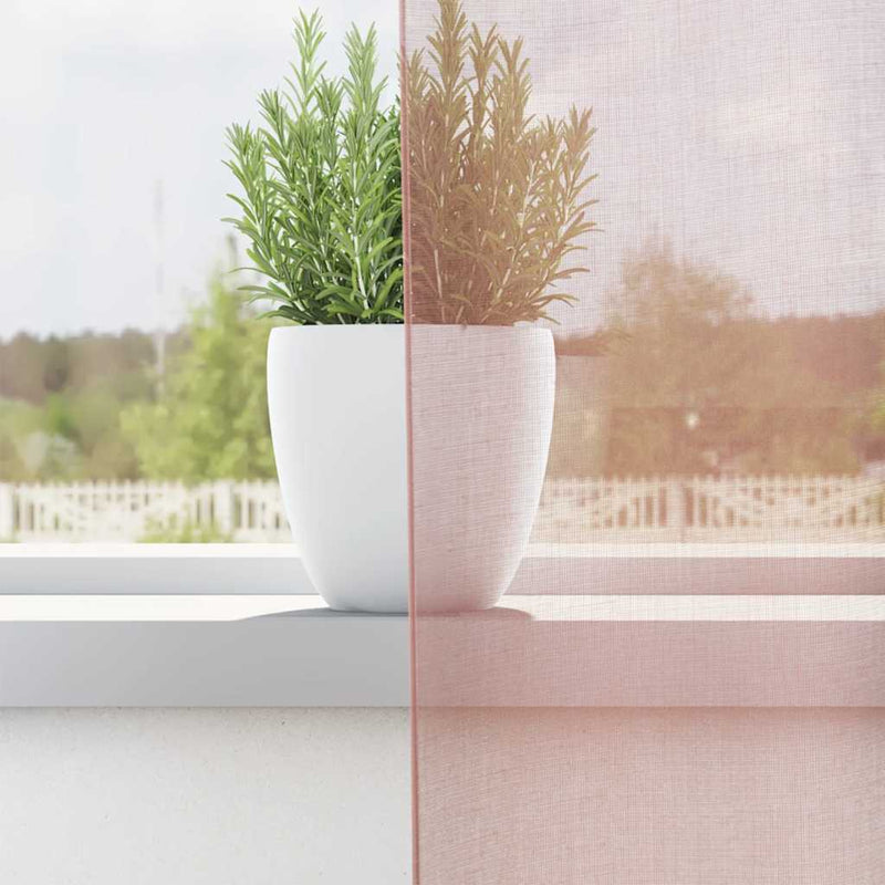 Perdele Voile cu Oelii 2 buc Roz 140x260 cm