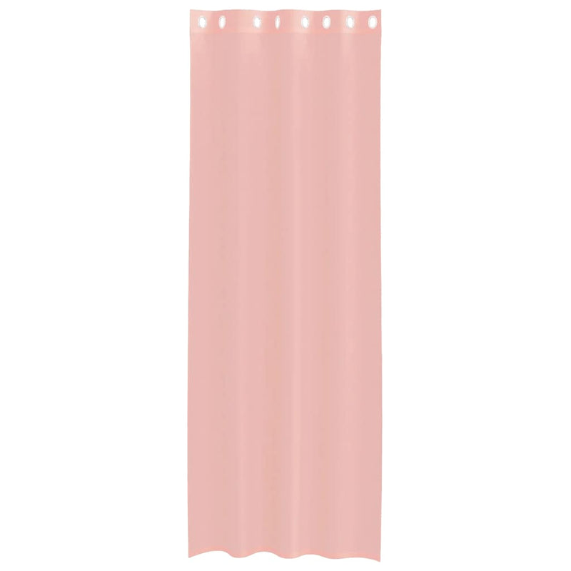 Perdele Voile cu Oelii 2 buc Roz 140x300 cm