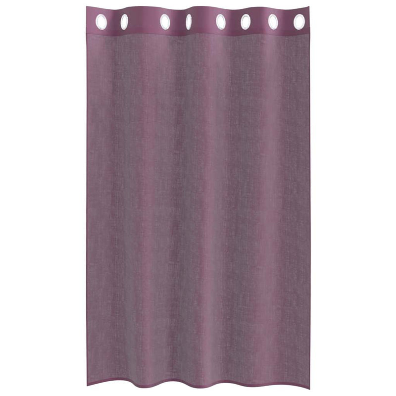 Perdele Voile cu Oeje 2 buc Violet 140x175 cm