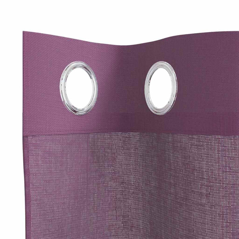 Perdele Voile cu Oeje 2 buc Violet 140x175 cm