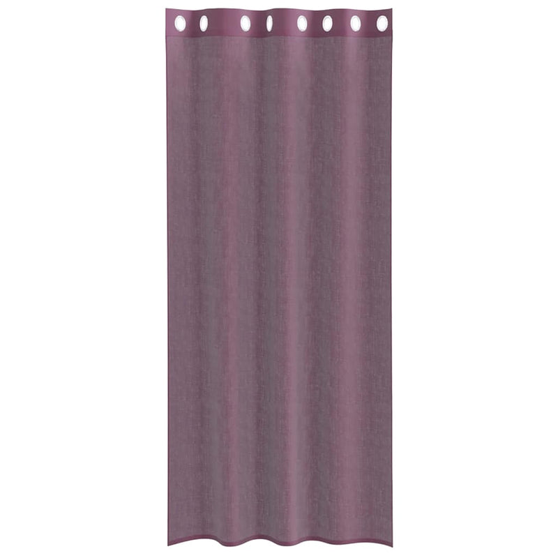 Perdele Voile cu Oelii 2 buc Violet 140x225 cm
