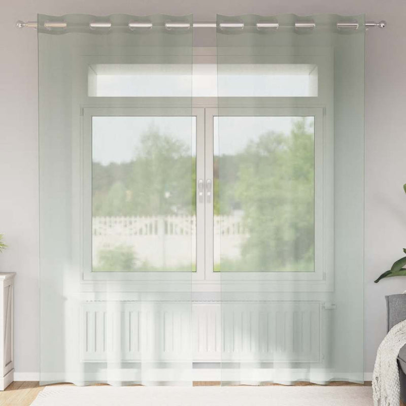Perdele Voile cu Oelii 2 buc Gri deschis 140x225 cm