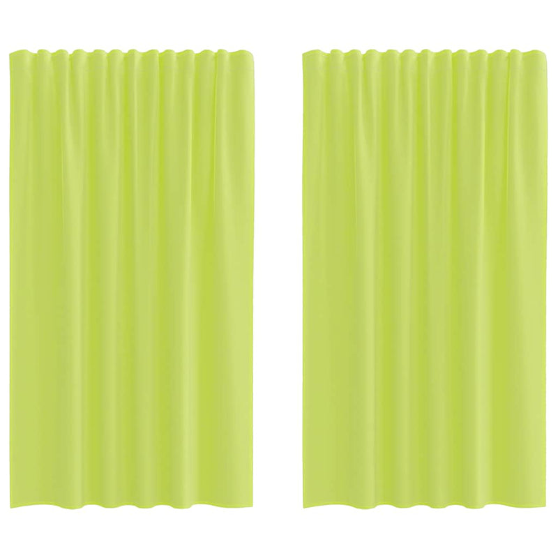 Perdele Voile cu buzunare pentru bare 2 buc verde măr
