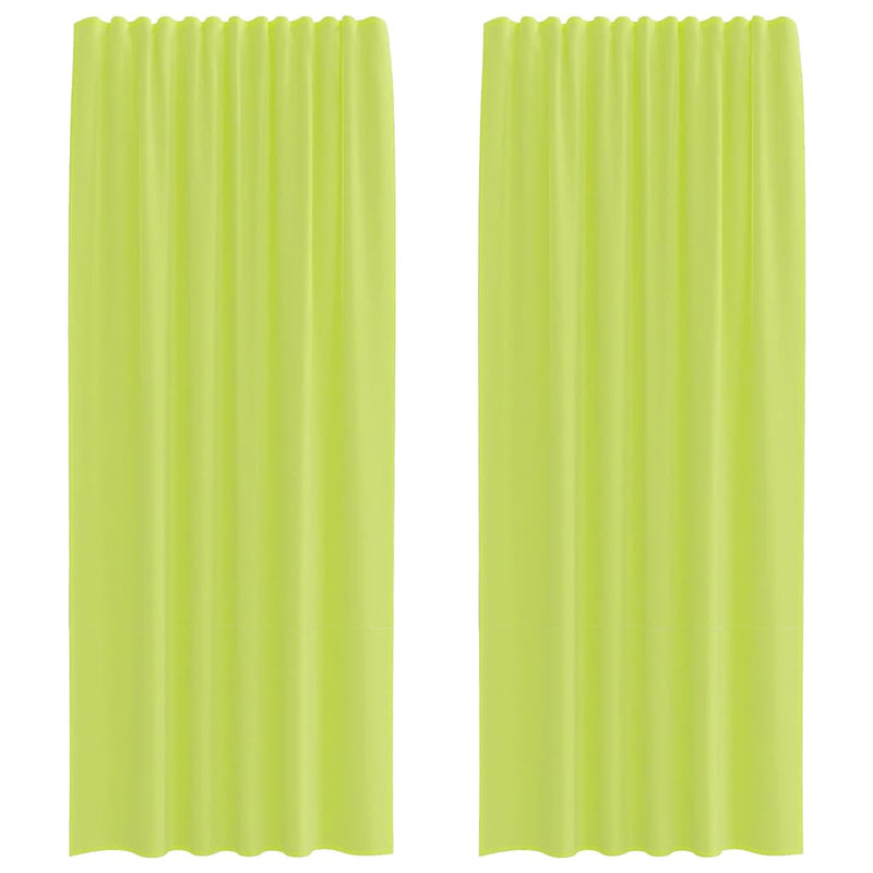 Perdele Voile cu buzunare pentru bare 2 buc verde măr