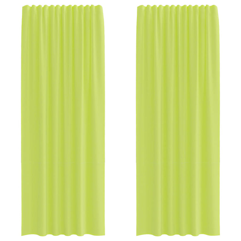 Perdele Voile cu buzunare pentru bare 2 buc verde măr
