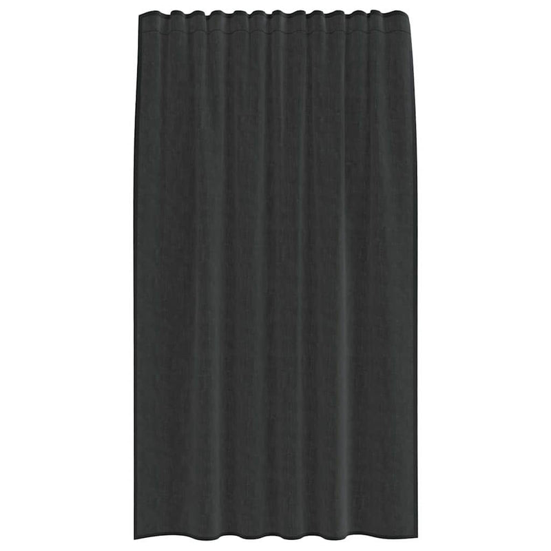 Perdele Voile cu buzunare pentru bare 2 buc Negru