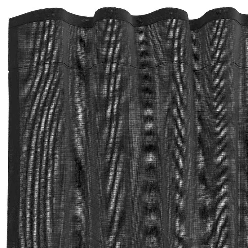 Perdele Voile cu buzunare pentru bare 2 buc Negru