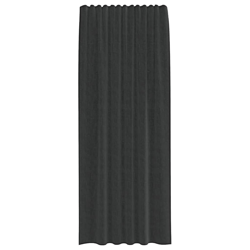 Perdele Voile cu buzunare pentru bare 2 buc Negru