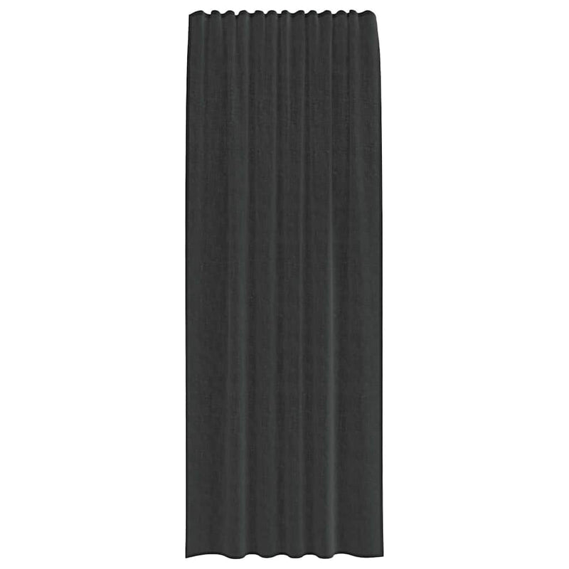 Perdele Voile cu buzunare pentru bare 2 buc Negru