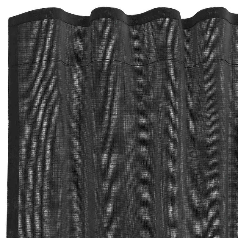 Perdele Voile cu buzunare pentru bare 2 buc Negru