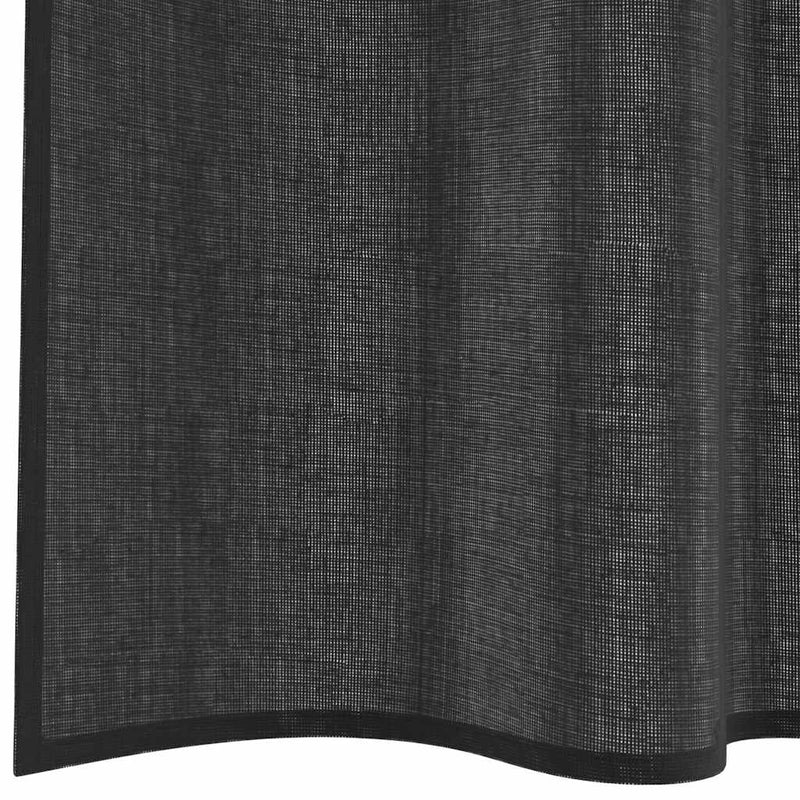 Perdele Voile cu buzunare pentru bare 2 buc Negru