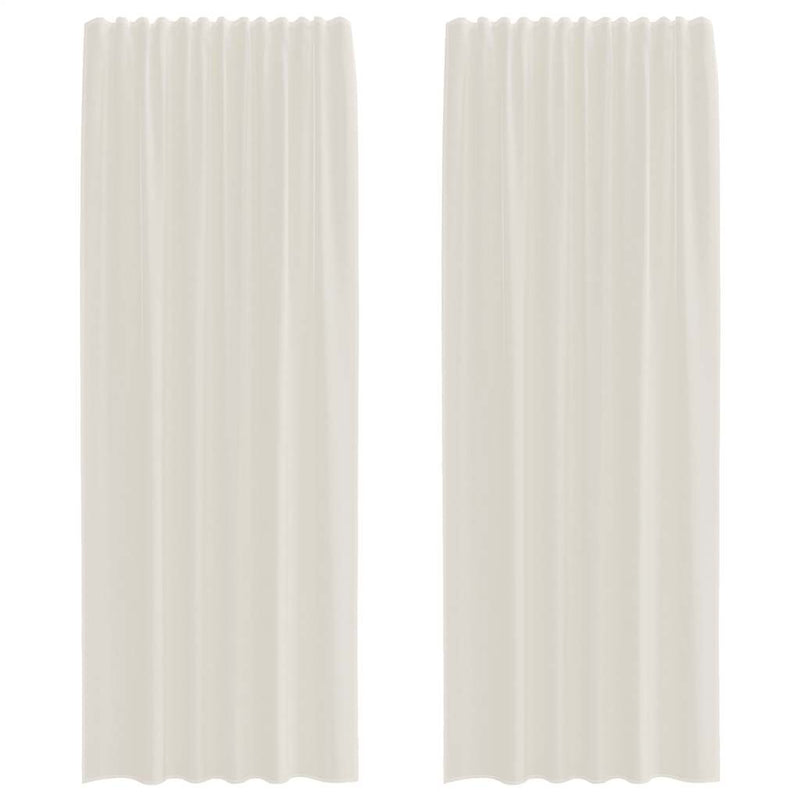 Perdele Voile cu buzunare pentru bare 2 buc crem