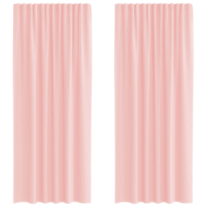 Perdele Voile cu buzunare pentru bare 2 buc Roz