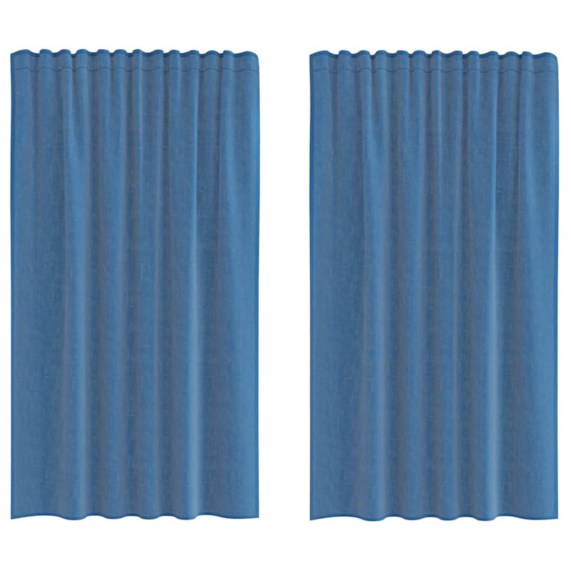 Perdele Voile cu buzunare pentru bare 2 buc Albastru regal